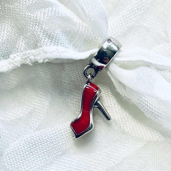 👠 NWOT Red High Heel Shoe Charm - Picture 1 of 13